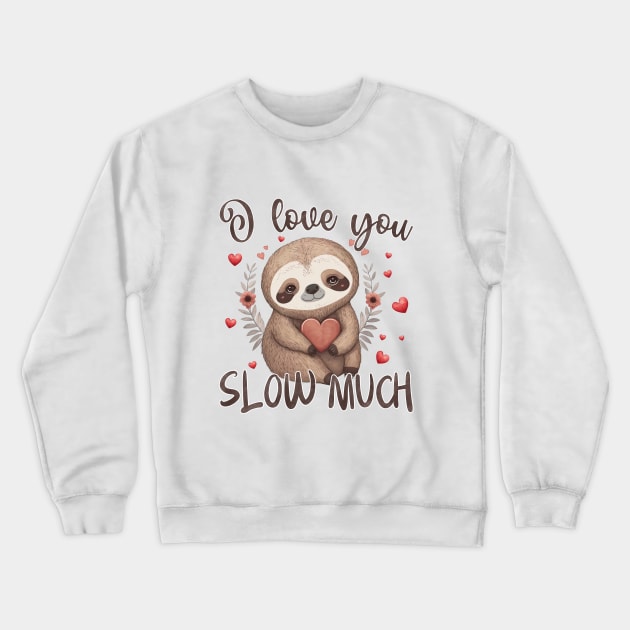 I Love You Slow Much Valentines Day Crewneck Sweatshirt by Nessanya